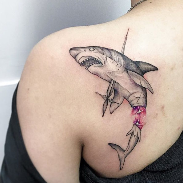 Ảnh cá mập tatto cute
