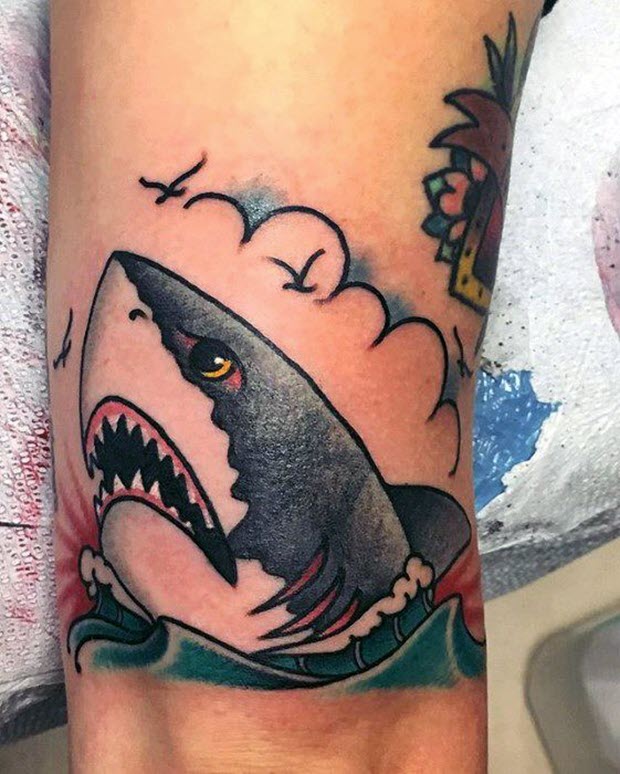 Hình xăm Tattoo cá mập cute